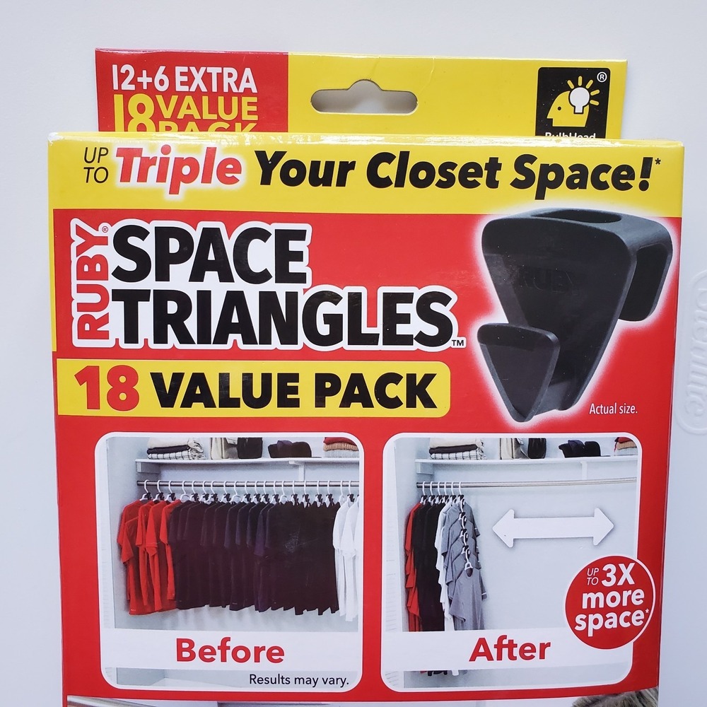 New in Box RUBY Space Triangles‎ AS-SEEN-ON-TV Closet Hangar Organizer 3X Space